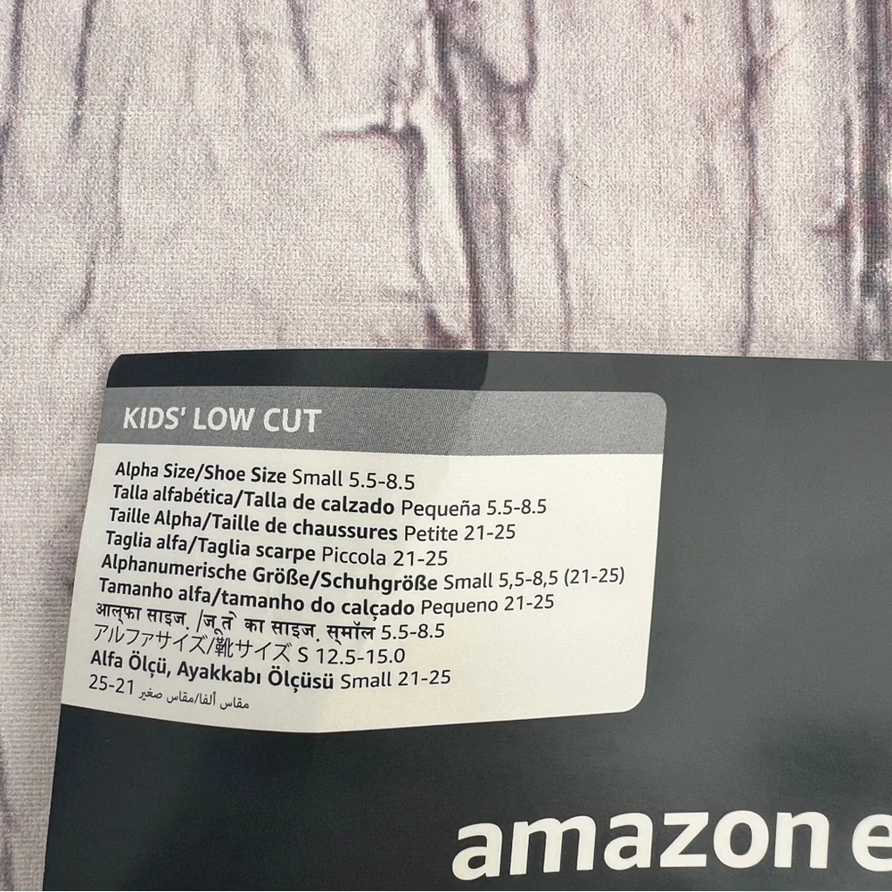 Amazon Essentials Unisex Kids/ Toddlers' Cotton Low Cut Sock 6Pairs Sz S 5.5-8.5